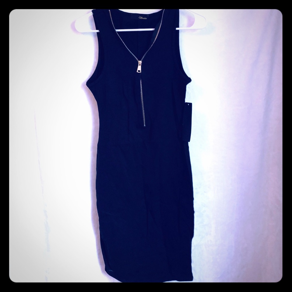 Nwt black zip up pencil dress